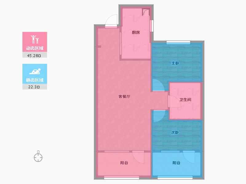 辽宁省-沈阳市-阳光城招商时代悦-60.70-户型库-动静分区