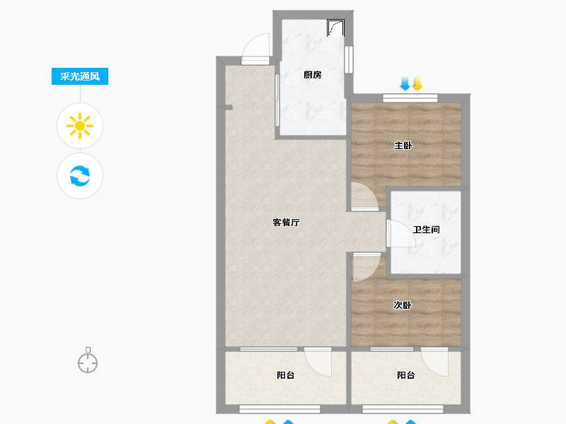 辽宁省-沈阳市-阳光城招商时代悦-60.70-户型库-采光通风