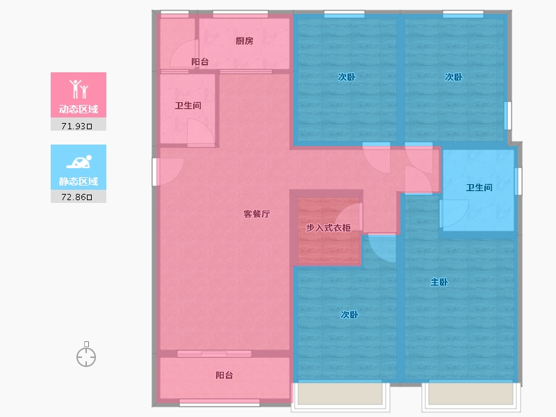 陕西省-安康市-现代城-130.01-户型库-动静分区