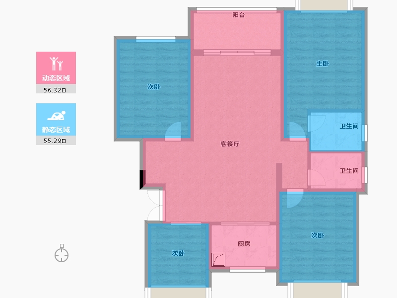 浙江省-丽水市-德景苑-100.00-户型库-动静分区