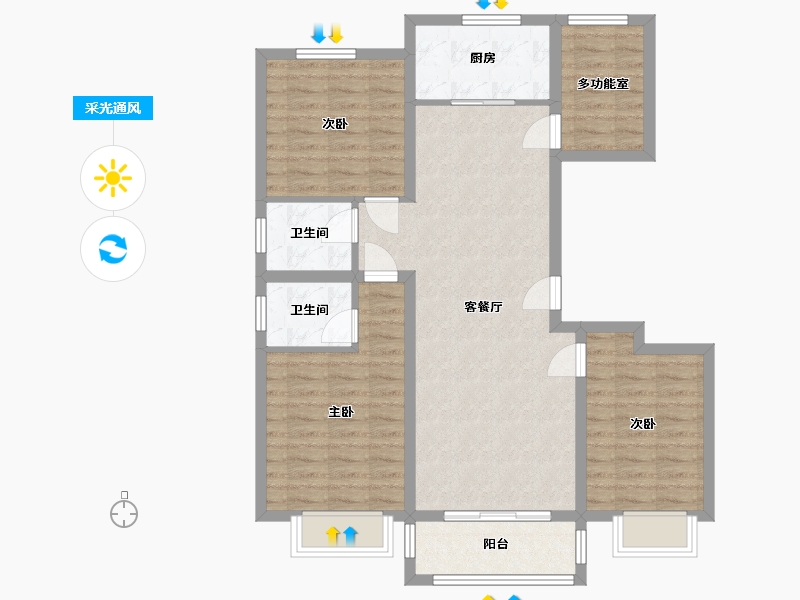 河南省-濮阳市-越秀章园-94.06-户型库-采光通风