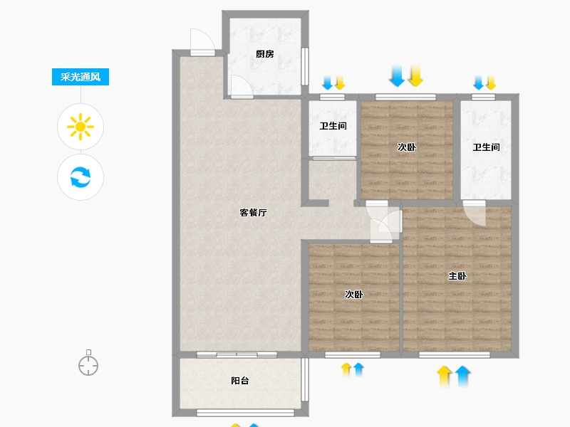 贵州省-黔东南苗族侗族自治州-剑河1号小区-115.00-户型库-采光通风