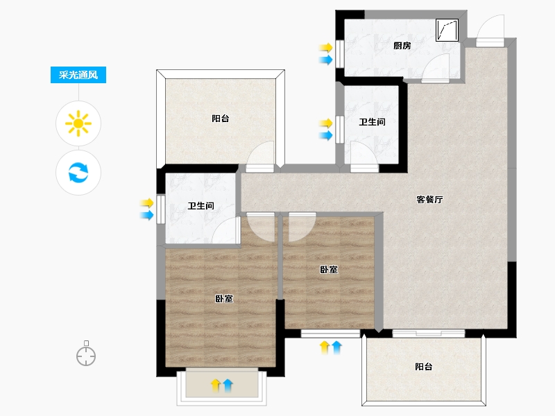 广西壮族自治区-南宁市-明昱公园-77.22-户型库-采光通风