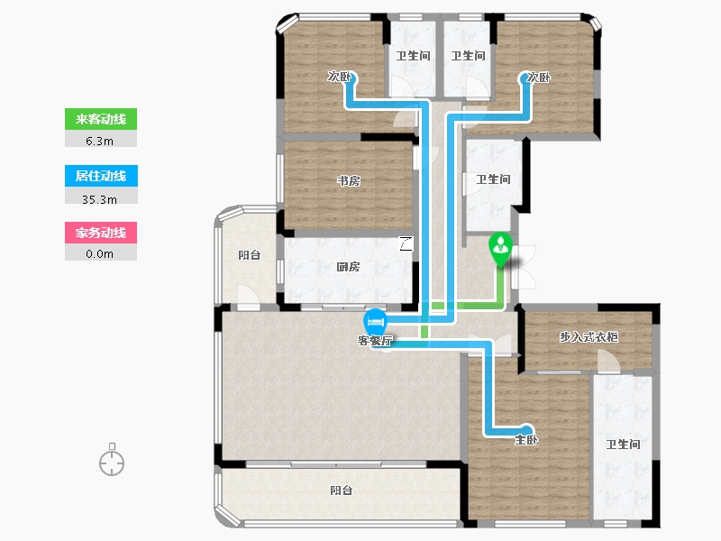 重庆-重庆市-重庆·融创壹号院-185.54-户型库-动静线