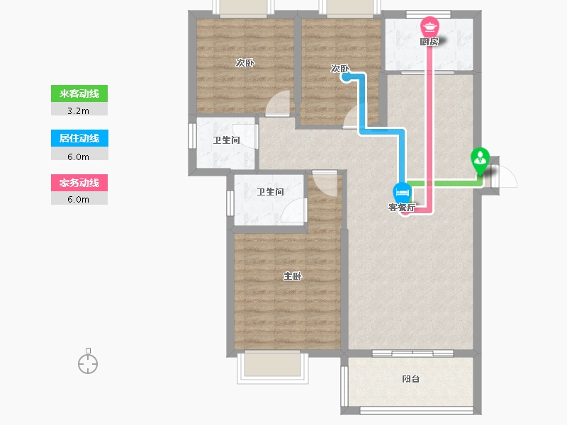 湖北省-孝感市-金域国际-88.52-户型库-动静线