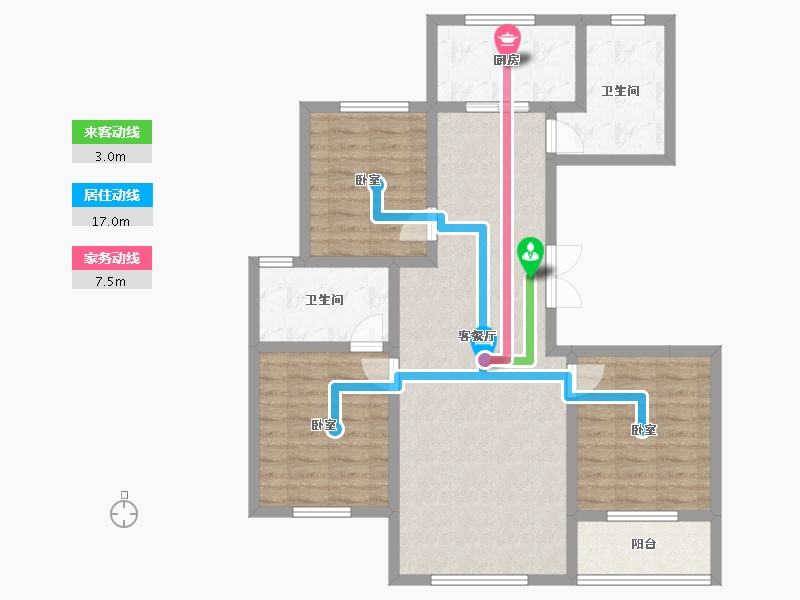 新疆维吾尔自治区-克拉玛依市-鼎升嘉园-92.63-户型库-动静线