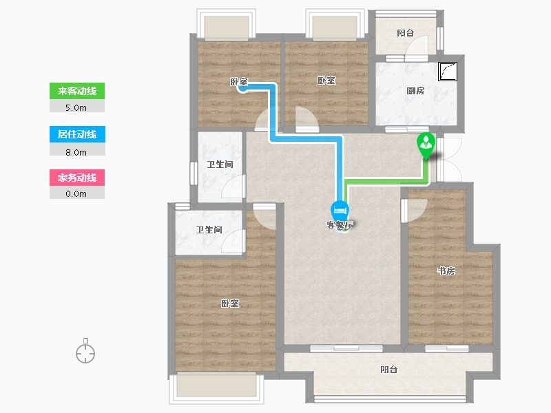 重庆-重庆市-两岸风华-104.32-户型库-动静线