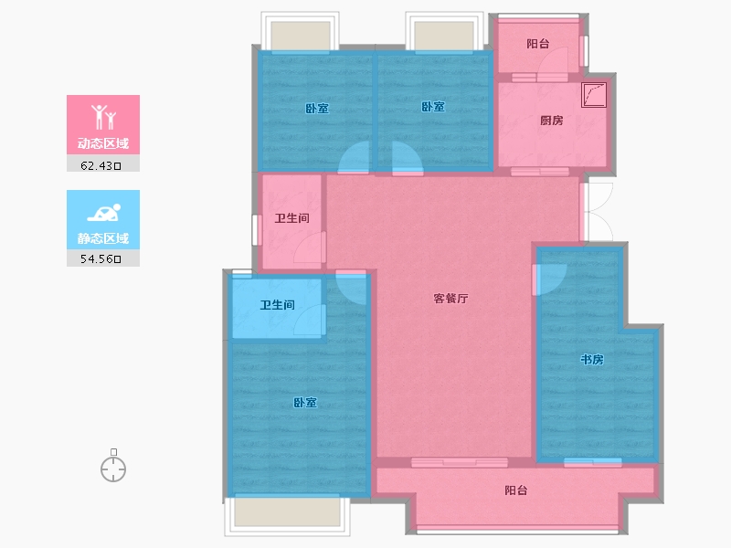 重庆-重庆市-两岸风华-104.32-户型库-动静分区