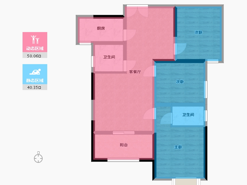 贵州省-毕节市-德利雅苑-80.00-户型库-动静分区