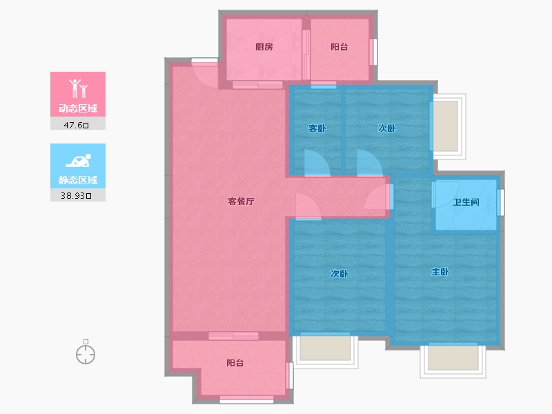 广西壮族自治区-桂林市-兴进御园-76.70-户型库-动静分区