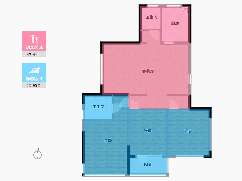 浙江省-宁波市-悦君台-91.45-户型库-动静分区