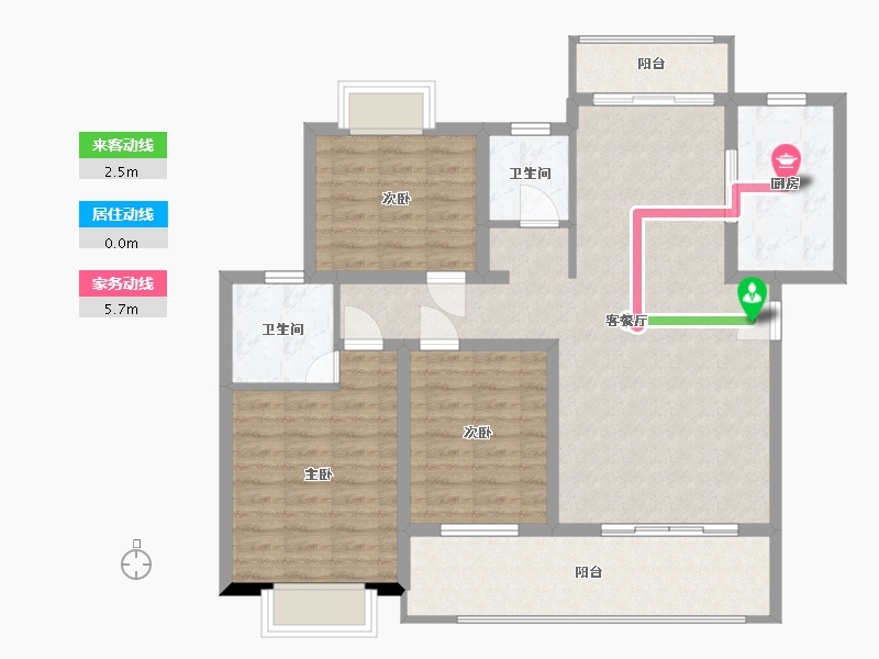 江西省-吉安市-顺泰中央公馆-102.07-户型库-动静线