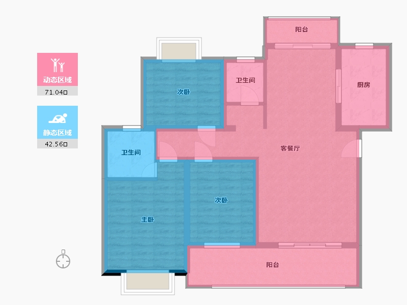 江西省-吉安市-顺泰中央公馆-102.07-户型库-动静分区