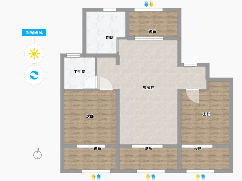 辽宁省-沈阳市-华润・幸福里-96.01-户型库-采光通风