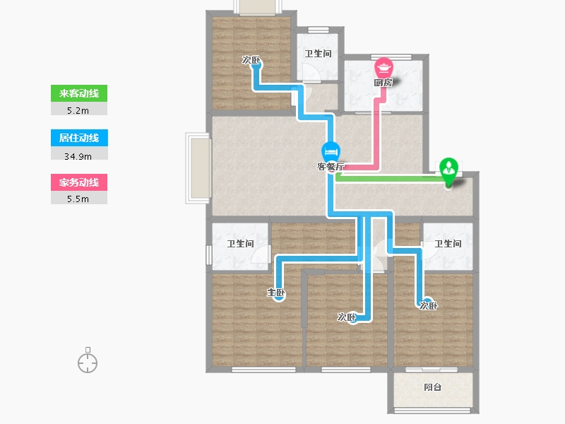 福建省-福州市-平潭正荣悦玺-132.01-户型库-动静线