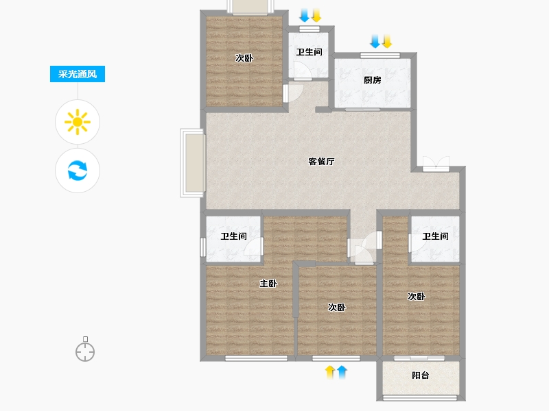 福建省-福州市-平潭正荣悦玺-132.01-户型库-采光通风