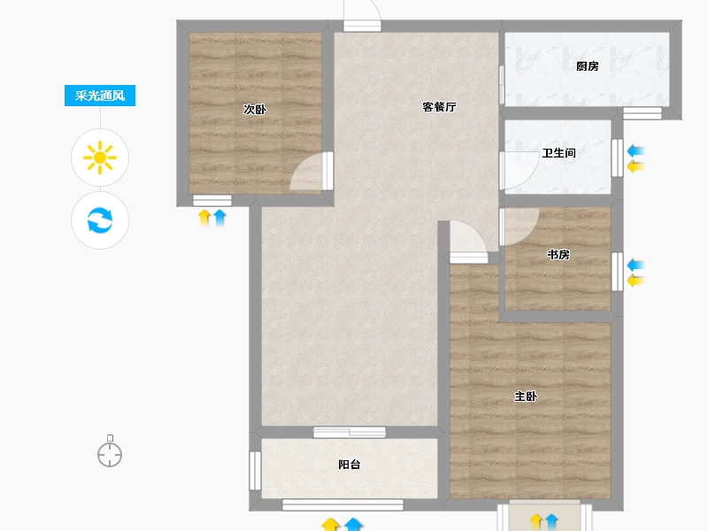 山西省-运城市-逸景花城-72.28-户型库-采光通风