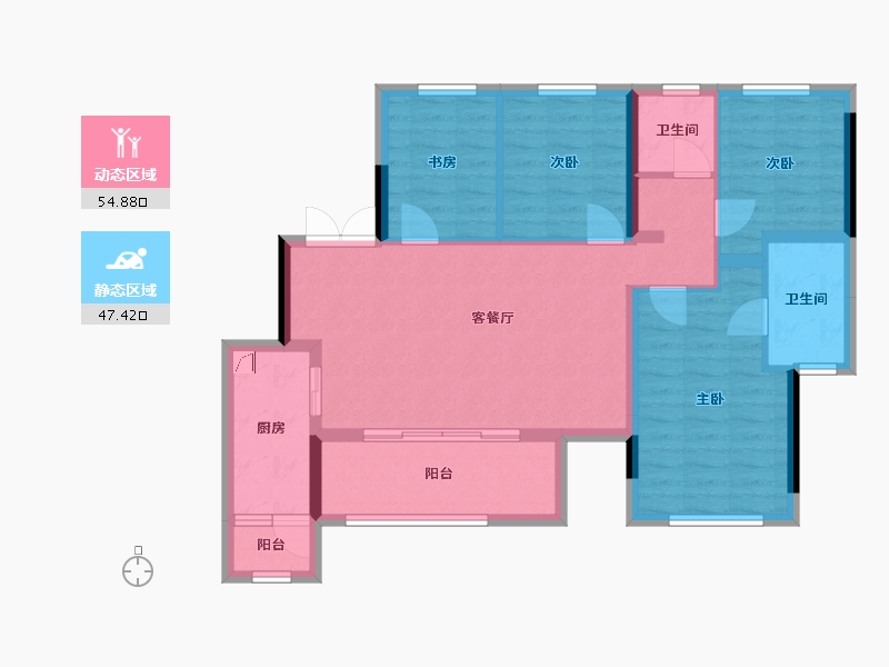 四川省-南充市-金科集美天悦-93.02-户型库-动静分区