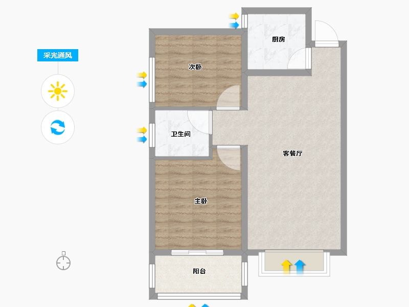 河北省-石家庄市-龙洲新城-68.00-户型库-采光通风