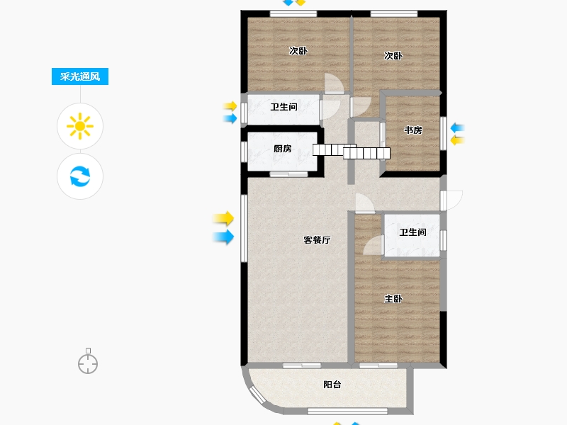 广西壮族自治区-玉林市-绿城中心-185.00-户型库-采光通风