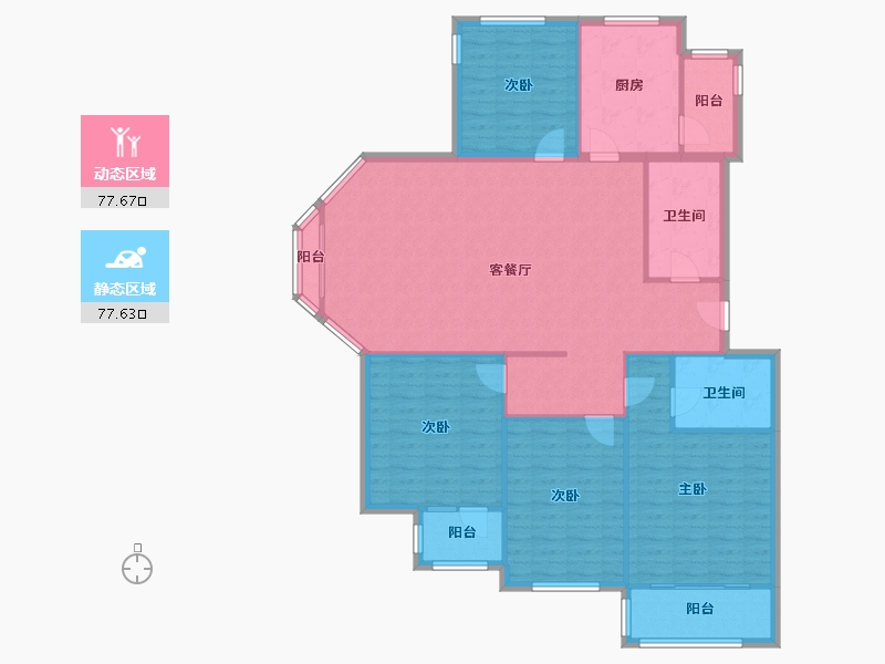 北京-北京市-骊龙园-146.00-户型库-动静分区