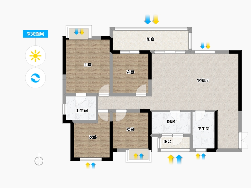 四川省-成都市-川发天府上城-115.00-户型库-采光通风