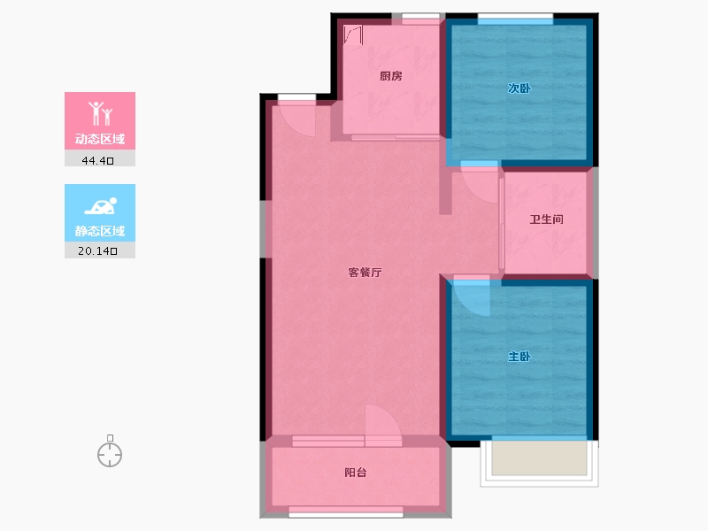 吉林省-长春市-理想城市-65.00-户型库-动静分区