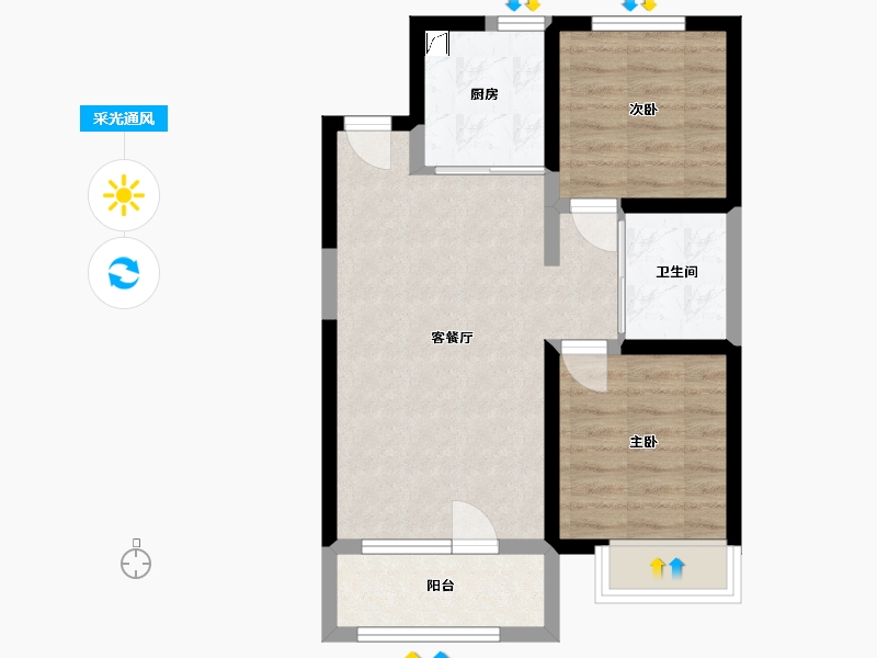 吉林省-长春市-理想城市-65.00-户型库-采光通风