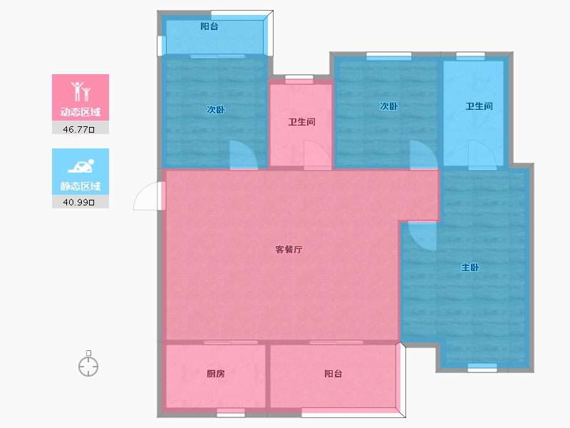 福建省-漳州市-中骏四季阳光一期-80.00-户型库-动静分区