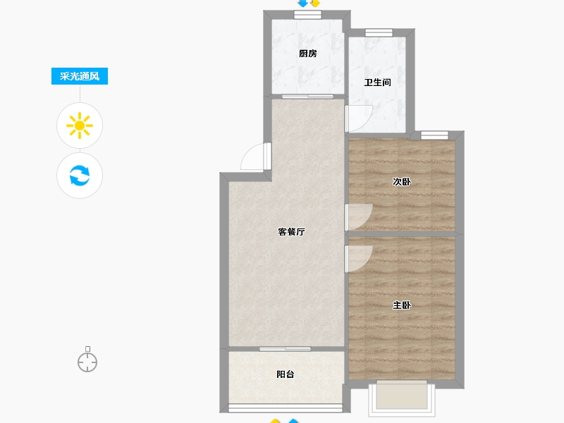 上海-上海市-康桥月苑-60.00-户型库-采光通风