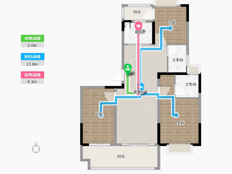 江苏省-南通市-中皋宸园-134.05-户型库-动静线