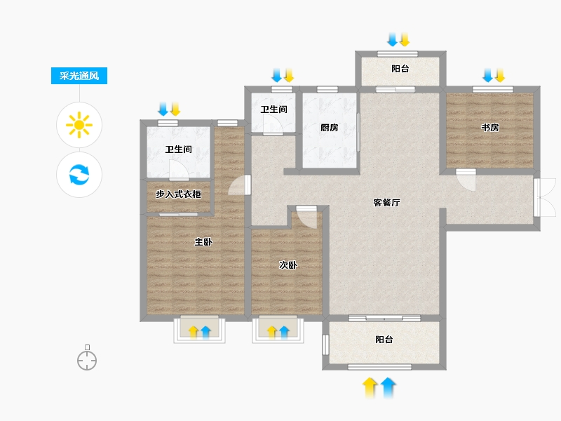 甘肃省-兰州市-瑞玲名郡-115.00-户型库-采光通风