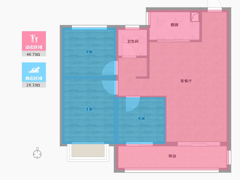 河北省-石家庄市-华远昆仑赋-72.00-户型库-动静分区