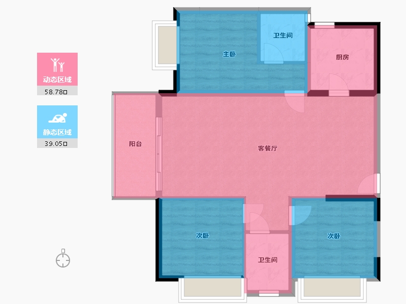 湖南省-怀化市-沅陵县古城御景-94.23-户型库-动静分区