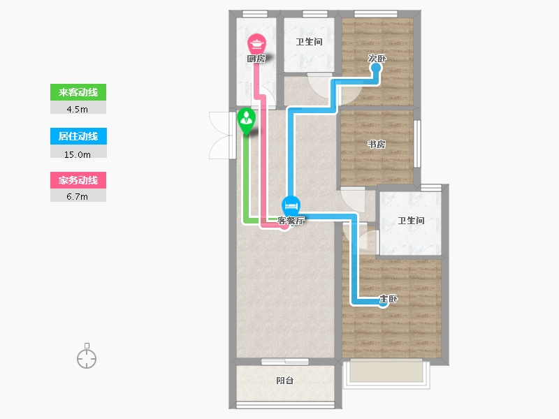 山东省-菏泽市-曹县曹州府中堂-82.00-户型库-动静线