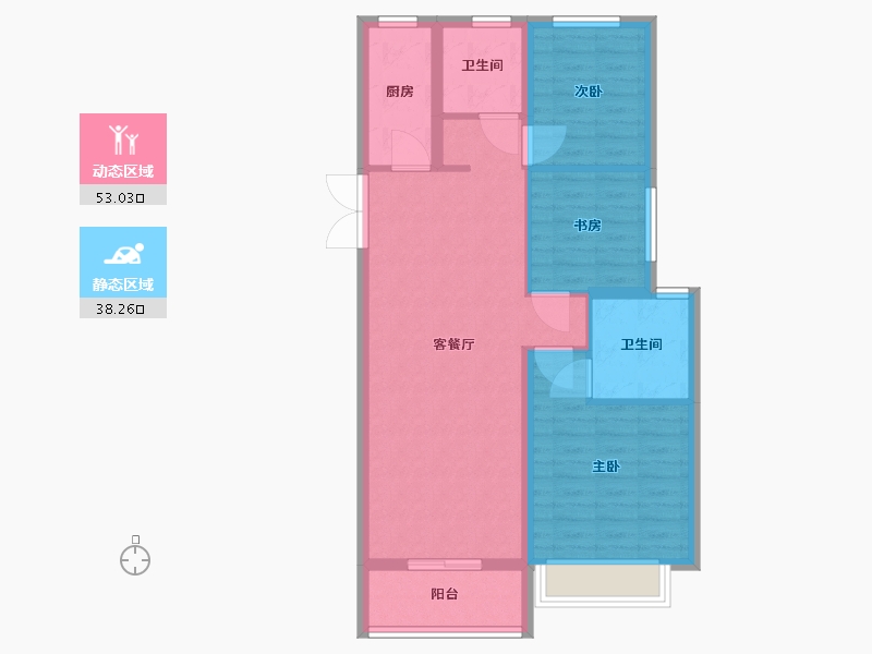 山东省-菏泽市-曹县曹州府中堂-82.00-户型库-动静分区