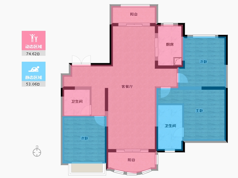 陕西省-西安市-星河湾-150.00-户型库-动静分区