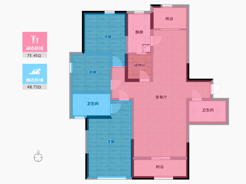 青海省-西宁市-青海省西宁市海湖新区儒之源-110.00-户型库-动静分区