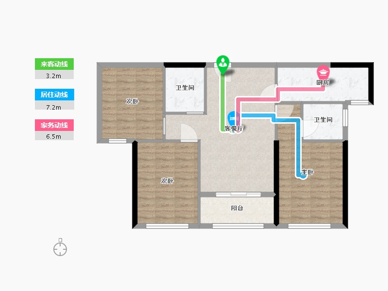 福建省-福州市-锦绣御龙湾-86.00-户型库-动静线