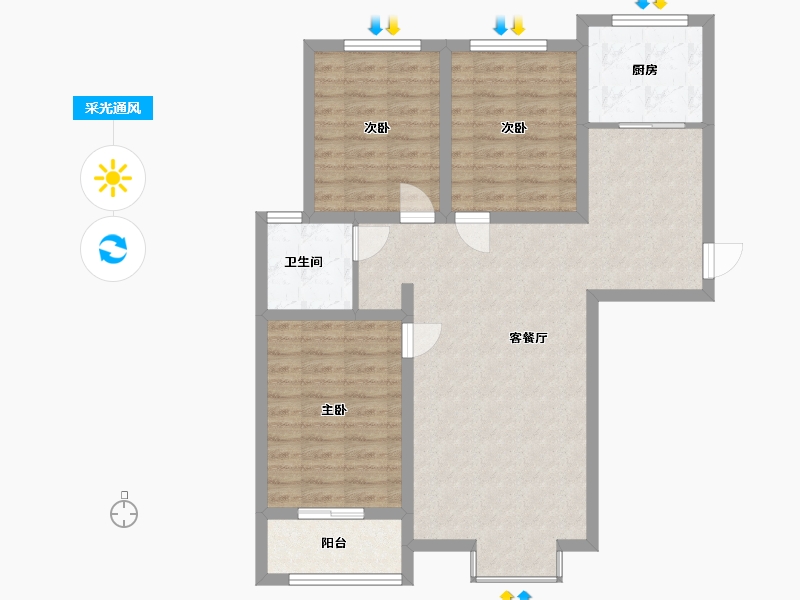 甘肃省-平凉市-兴盛茗居-105.00-户型库-采光通风