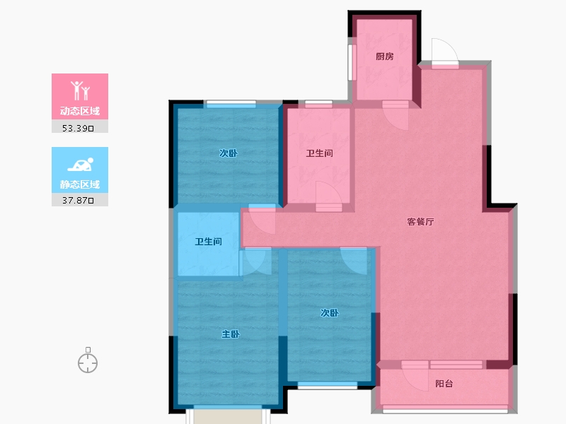 河北省-邢台市-书香苑-90.34-户型库-动静分区