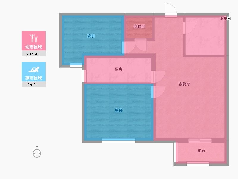 北京-北京市-新馨苑-50.40-户型库-动静分区