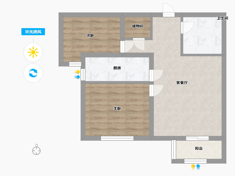 北京-北京市-新馨苑-50.40-户型库-采光通风