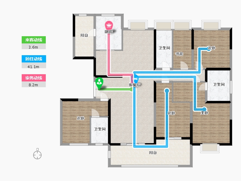 江苏省-徐州市-花溪源著-226.63-户型库-动静线