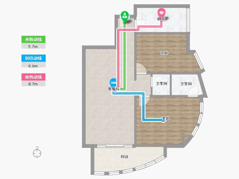 重庆-重庆市-龙脊金山名都-80.00-户型库-动静线