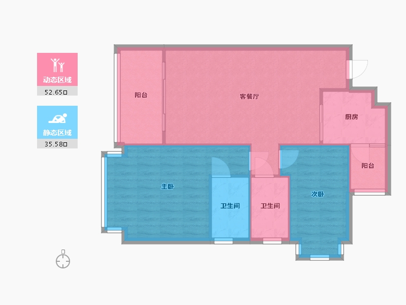 重庆-重庆市-恒大城二期-75.00-户型库-动静分区