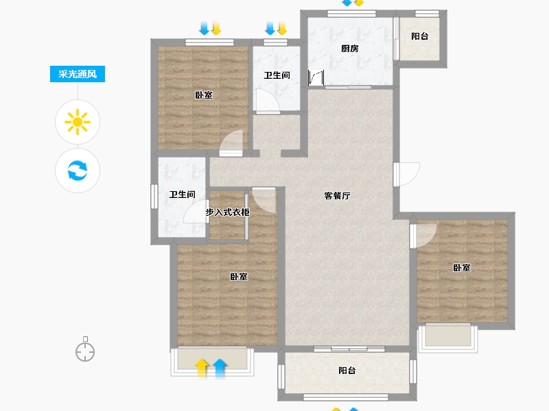 河南省-平顶山市-启德华府-108.00-户型库-采光通风