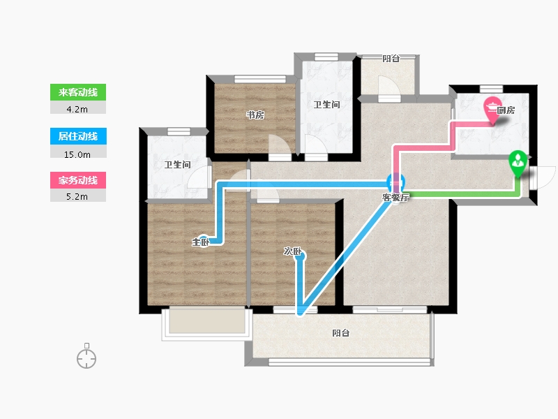 江苏省-淮安市-天禧时代-77.00-户型库-动静线