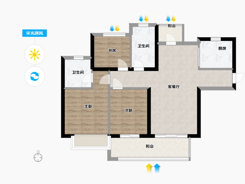 江苏省-淮安市-天禧时代-77.00-户型库-采光通风