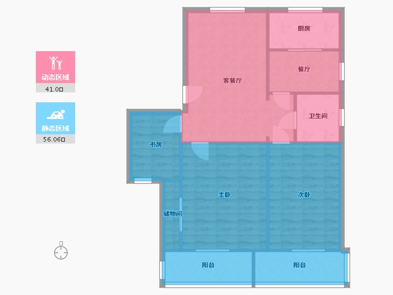 浙江省-宁波市-演武花园-107.00-户型库-动静分区